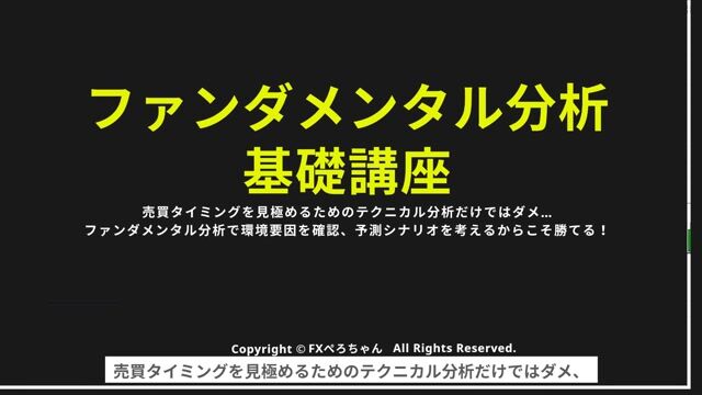 ファンダメンタル分析基礎講座 (FXぺろちゃん)